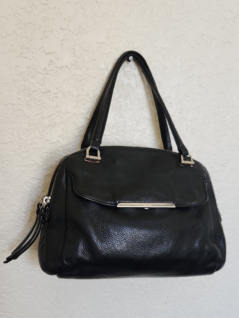 Coach Classic Black Leather Tote Handbag